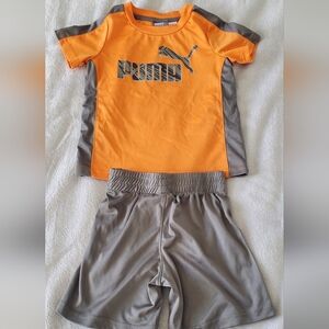 Puma Orange and Gray Sportswear Set